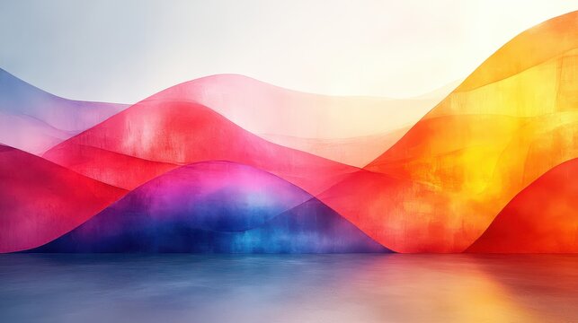 Colorful abstract hillscape; vibrant background, design