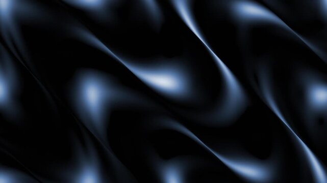 Blue abstract waves flowing in a dark background with background continuous loop