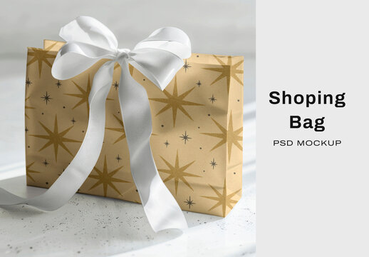 Elegant Gift Bag Mockup Design PSD