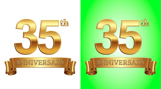 Golden 35th anniversary celebration design