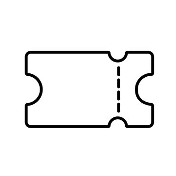 A vector icon representing a detachable coupon ticket for promotional offers, discount redemption and retail campaigns, created in line style with editable stroke.