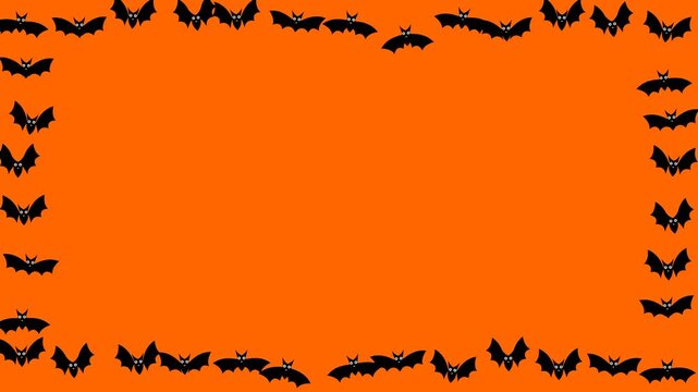 A dark and moody looping animation featuring flying bat silhouettes flapping their wings seamlessly, ideal for horror aesthetics, wildlife themes, or mysterious backgrounds.