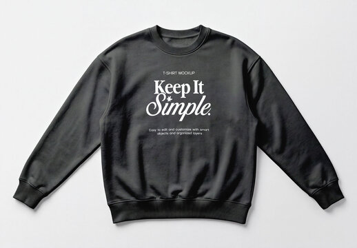 Black Crewneck Sweatshirt Mockup
