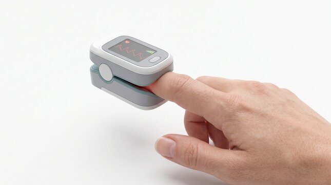 Fingertip Pulse Oximeter Measuring Oxygen Saturation