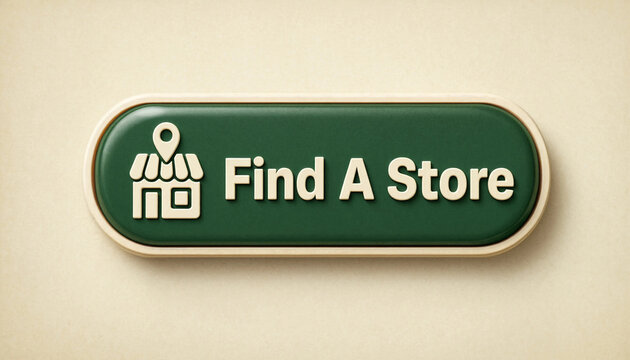 Find a store button with location icon on green background for retail navigation concept