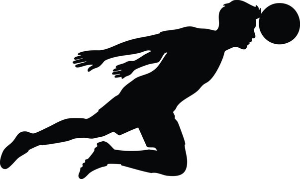 Football Player Kicking Ball Action Silhouette &ndash; Soccer Sport Vector