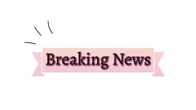 Breaking News &ndash; Animated News Alert Banner with Modern Broadcast Typography on transparent background in 4k alpha channel