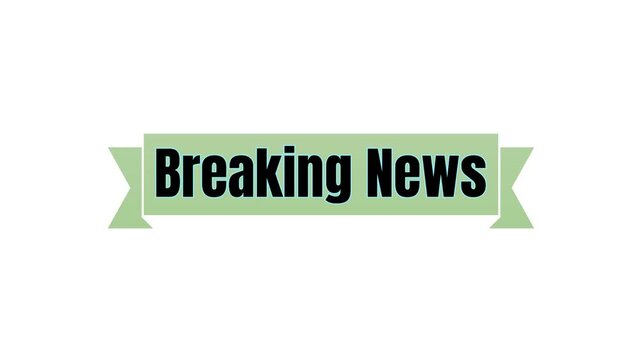 Breaking News &ndash; Animated News Alert Banner with Modern Broadcast Typography on transparent background in 4k alpha channel