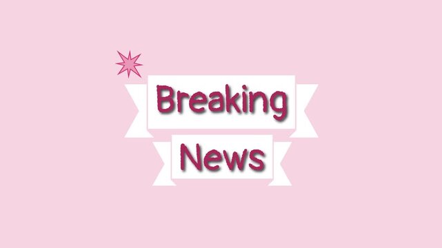 Breaking News &ndash; Animated News Alert Banner with Modern Broadcast Typography on transparent background in 4k alpha channel