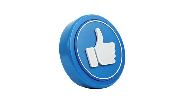 Blue plastic three dimensional internet like icon isolated on transparent background