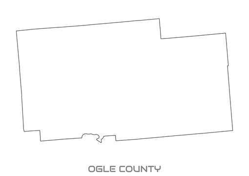 Ogle County map, Illinois State, USA