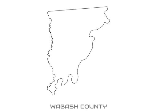 Wabash County map, Illinois State, USA