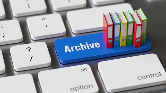 files on the keyboard of a latop, 3d rendering,conceptual image. data and archive concepts.