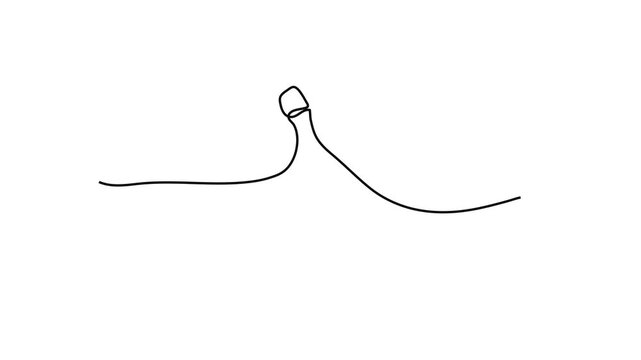 Continuous Single Line Drawing of Banana Fruit Minimalist Vector Illustration Animation Isolated on White Background