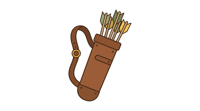 Archery quiver with arrows illustration on white background