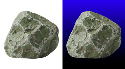 Textured green stone boulder © Sonia