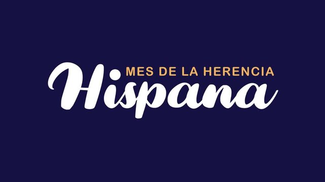 Hispanic heritage month text animation. Suitable for social media posts and video presentations.