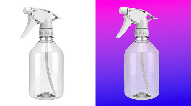 Transparent spray bottle with trigger nozzle