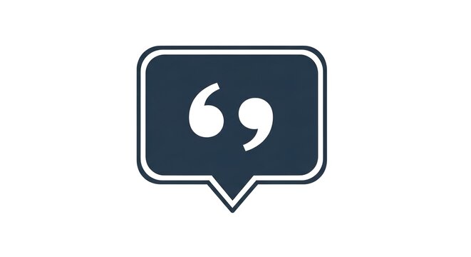 Speech bubble and quotation marks solid icon containing conversation and testimonial symbols for messaging apps. Solid glyph vector asset for user interface design and web development projects