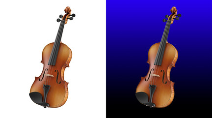 Two violins on gradient background © Sonia