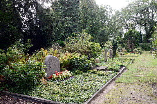 Cemetery in Autumn in Worpswede, Lower Saxony