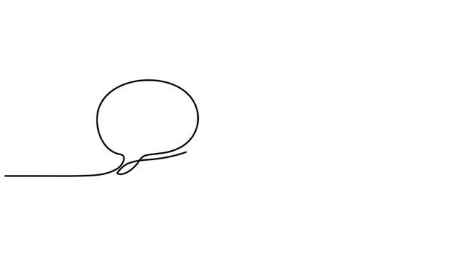 Continuous One Line Drawing of Two Speech Bubbles Minimalist Dialogue Communication Vector Art