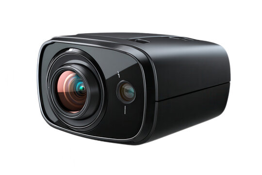 Modern Black Dash Camera and Video Recording Device on White