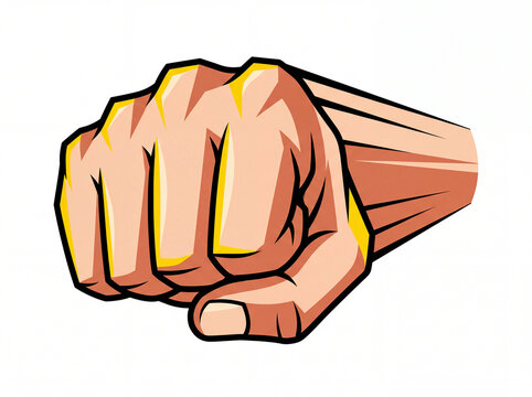Powerful clenched human fist vector illustration in comic style