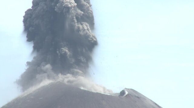 Volcano Erupts Violently With Ash Billowing From Crater