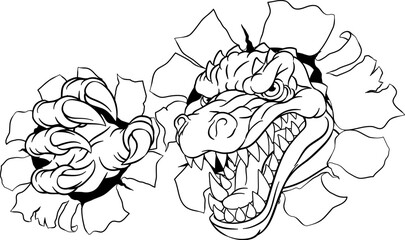 Dinosaur Crocodile Alligator Lizard Sports Mascot © Christos Georghiou