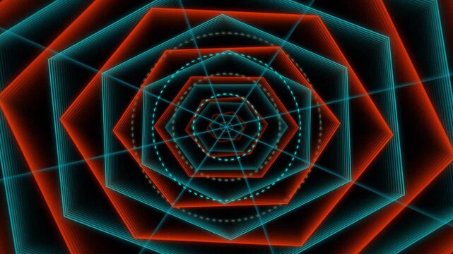 A Glowing Holographic Hexagonal Tunnel With Neon Light Speed Travel Effects Representing Immersive Digital Connectivity And Advanced Futuristic Cyberspace Infrastructure In Motion