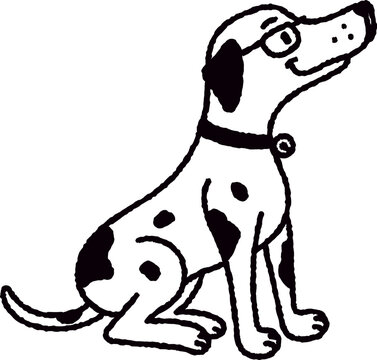 Confident Dalmatian Puppy Sitting and Smiling