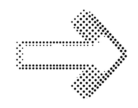 Halftone dot arrow symbol isolated isolated on transparent background