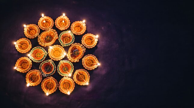 A vibrant and captivating display of earthen lamps illuminating the spirit of durga puja a festival of joy and devotion