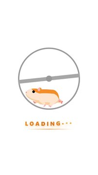Hamster Running in a Loading Wheel Animation for Digital Web Interface Status