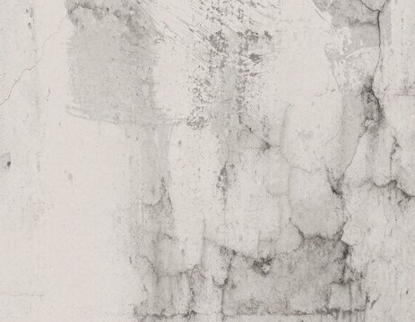 Abstract Grunge Halftone Texture on Weathered Concrete Wall with Monochrome Gray Gradient and Print Noise