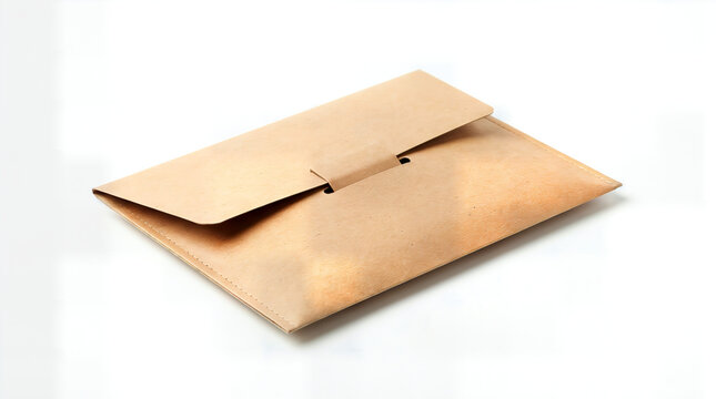 Simple craft paper document envelope with string closure
