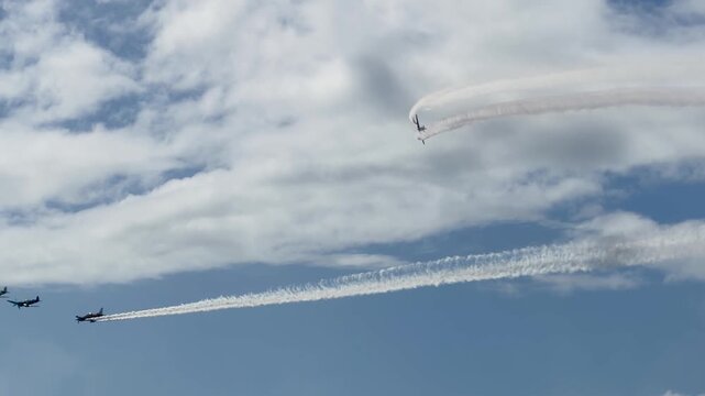 Propeller Planes Performing Aerobatics at Gold Coast Pacific Airshow