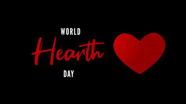 World Heart Day drawing text animation for heart health awareness campaigns, greeting videos, social media posts, and health education content.