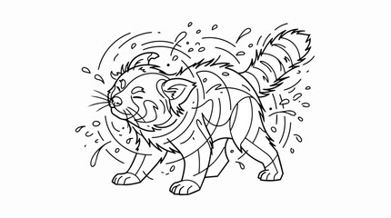 Obraz premium Monoline Geometric Dog Illustration Vector Artwork
