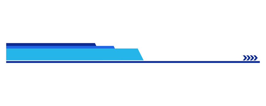Abstract lower thirds template with blue lines for television and video editing needs on transparent background.