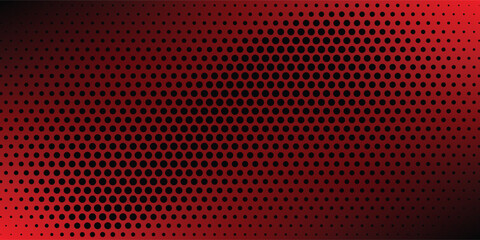 Obraz premium Hedxagon red and black halftone streak background image. modern