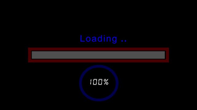 Loading status indicator with gray bar and blue accents at 56 percent a visual