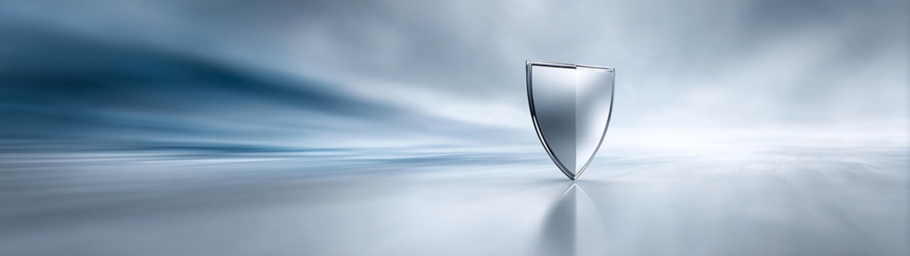 Cybersecurity and Digital Trust Concept with Shield Light Structure &mdash; Minimalist Corporate Visualization

