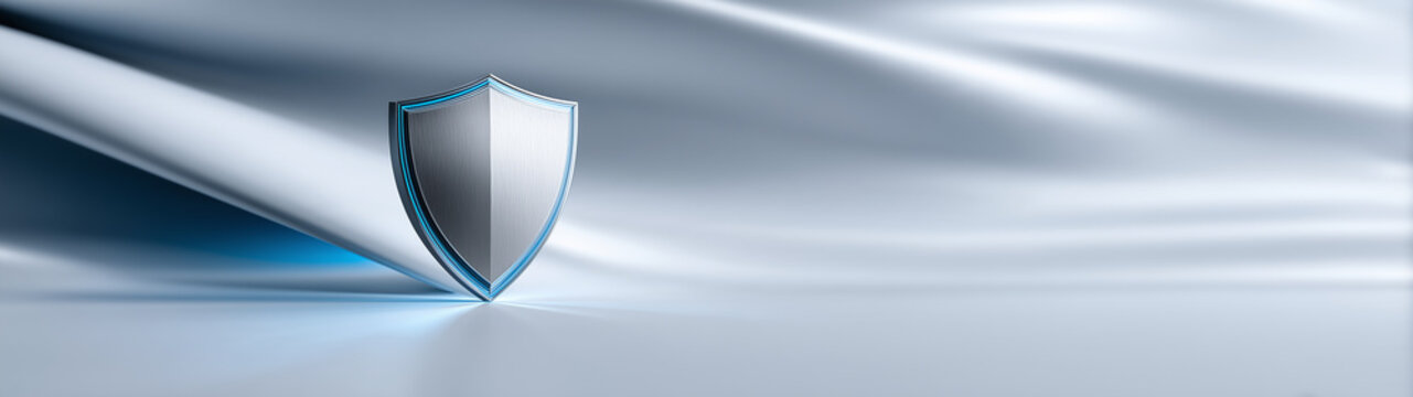 Cybersecurity and Digital Trust Concept with Shield Light Structure &mdash; Minimalist Corporate Visualization


