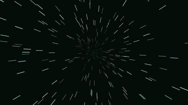Green aurora starfield streaks flying seamless loop
