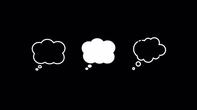 Set of speech bubble dialogue animation with alpha channel, Chat balloon icon animation on a transparent background 