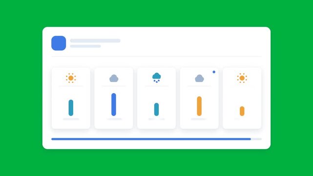 Animated Weather Forecast Card with Temperature Bars