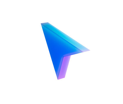 Vibrant 3D cursor pointer icon for digital navigation and selection, 3d illustration