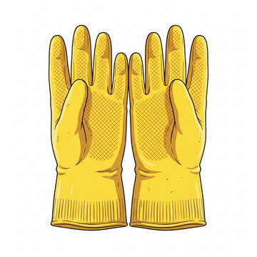 Heavy Duty Yellow Rubber Cleaning Gloves